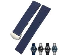BNCXMO 20mm 22mm Rubber Silicone Watch Strap Black Blue Brown Watch Bands for CARRERA AQUARACER F1 Diving Waterproof Bracelet
