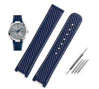 BNCXMO 20mm Curved End Metal Silicone Watch Strap for Omega 300 Aqua Terra AT150 8900 Bracelet + Tool(,)