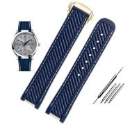 BNCXMO 20mm Curved End Metal Silicone Watch Strap for Omega 300 Aqua Terra AT150 8900 Bracelet + Tool(,)