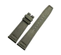 BNCXMO 20mm Watch Straps for IWC Pilot Portuguese Portofino Nylon Canvas Watch Bands Green Blue Gray Black Watchbands Straps Bracelets (Color : Green-Silvery, Size : 20mm)