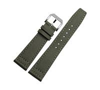 BNCXMO 20mm Watch Straps for IWC Pilot Portuguese Portofino Nylon Canvas Watch Bands Green Blue Gray Black Watchbands Straps Bracelets (Color : Green-Silvery, Size : 20mm)