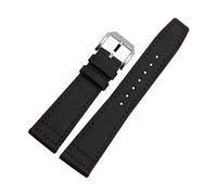 BNCXMO 20mm Watch Straps for IWC Pilot Portuguese Portofino Nylon Canvas Watch Bands Green Blue Gray Black Watchbands Straps Bracelets (Color : Green-Silvery, Size : 20mm)
