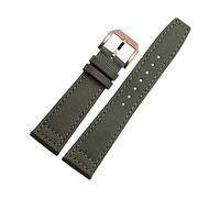BNCXMO 20mm Watch Straps for IWC Pilot Portuguese Portofino Nylon Canvas Watch Bands Green Blue Gray Black Watchbands Straps Bracelets (Color : Green-Silvery, Size : 20mm)