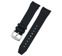 BNCXMO 21mm 22mm Curved End Rubber Watchband For T120 Seastar T120407A T120417A Black Orange Silicone Watch Strap Wrist Bracelet