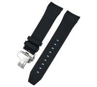 BNCXMO 21mm 22mm Curved End Rubber Watchband For T120 Seastar T120407A T120417A Black Orange Silicone Watch Strap Wrist Bracelet