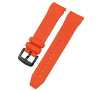 BNCXMO 21mm 22mm Curved End Rubber Watchband For T120 Seastar T120407A T120417A Black Orange Silicone Watch Strap Wrist Bracelet