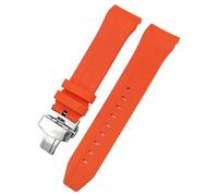 BNCXMO 21mm 22mm Curved End Rubber Watchband For T120 Seastar T120407A T120417A Black Orange Silicone Watch Strap Wrist Bracelet