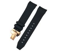 BNCXMO 21mm 22mm Curved End Rubber Watchband For T120 Seastar T120407A T120417A Black Orange Silicone Watch Strap Wrist Bracelet