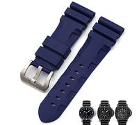 BNCXMO 22mm 24mm 26mm Nature Rubber Watchband For Panerai Luminor PAM441 Black Blue Orange Sport Waterproof Watch Strap Tools
