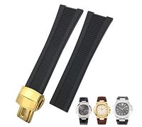 BNCXMO 25mm Notch Shape Rubber Silicone Watch Strap Waterproof Watch Bands For PATEK PHILIPPE Nautilus Men Bracelet