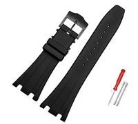 BNCXMO 28mm Black Soft Silicone Rubber Watch Strap Bracelet Wristband for AP Royal Oak Watchband Belt 40mm 42mm (Color : A- Black Gold, Size : 28mm)