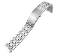 BNCXMO 316L Stainless Steel Curved End Watchband 20Mm 22Mm Fit for Omega Planet Ocean Diver 300 Silver Solid Watch Strap/3 Strains/20Mm