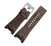 BNCXMO 32mm Genuine Leather Watchband Compatible With Diesel Watch Strap For DZ1216 DZ1273 DZ4246 DZ4247 DZ287 Soft Breathable Wrist Band Bracelet