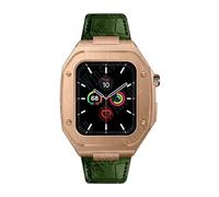 BNCXMO 44mm Leather Strap Modification Kit for Band 8 Case 7 45mm Mod Metal Case Bezel Strap for IWatch Series 8 7 SE 6 5 4