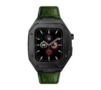 BNCXMO 44mm Leather Strap Modification Kit for Band 8 Case 7 45mm Mod Metal Case Bezel Strap for IWatch Series 8 7 SE 6 5 4