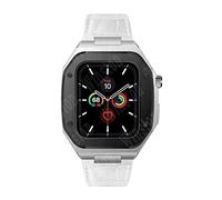 BNCXMO 44mm Leather Strap Modification Kit for Band 8 Case 7 45mm Mod Metal Case Bezel Strap for IWatch Series 8 7 SE 6 5 4