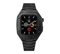 BNCXMO 44mm Leather Strap Modification Kit for Band 8 Case 7 45mm Mod Metal Case Bezel Strap for IWatch Series 8 7 SE 6 5 4