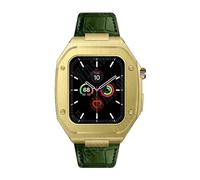 BNCXMO 44mm Leather Strap Modification Kit for Band 8 Case 7 45mm Mod Metal Case Bezel Strap for IWatch Series 8 7 SE 6 5 4