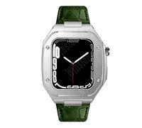 BNCXMO 44mm Leather Strap Modification Kit for Band 8 Case 7 45mm Mod Metal Case Bezel Strap for IWatch Series 8 7 SE 6 5 4