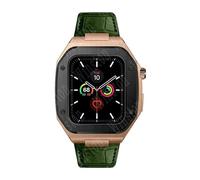 BNCXMO 44mm Leather Strap Modification Kit for Band 8 Case 7 45mm Mod Metal Case Bezel Strap for IWatch Series 8 7 SE 6 5 4
