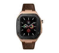 BNCXMO 44mm Leather Strap Modification Kit for Band 8 Case 7 45mm Mod Metal Case Bezel Strap for IWatch Series 8 7 SE 6 5 4