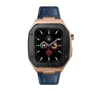 BNCXMO 44mm Leather Strap Modification Kit for Band 8 Case 7 45mm Mod Metal Case Bezel Strap for IWatch Series 8 7 SE 6 5 4