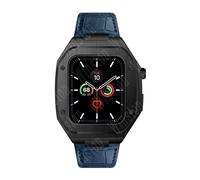 BNCXMO 44mm Leather Strap Modification Kit for Band 8 Case 7 45mm Mod Metal Case Bezel Strap for IWatch Series 8 7 SE 6 5 4