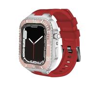 BNCXMO 45mm Modification Kit for Band 8 Case Mod Kit 44mm Steel Metal Case Bezel Silicone Strap for IWatch 8 Series 7 6 5 4