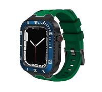 BNCXMO 45mm Modification Kit for Band 8 Case Mod Kit 44mm Steel Metal Case Bezel Silicone Strap for IWatch 8 Series 7 6 5 4
