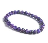 BNCXMO 7mm Genuine Purple Natural Charoite Bracelet Crystal Round Bead Stretch Bracelet Woman Lady