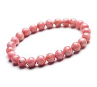 BNCXMO 7mm Natural Red Rhodochrosite Gemstone Stretch Crystal Round Bead Bracelet