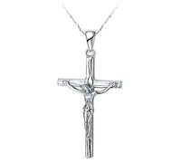 BNCXMO 925 Silver Necklace Cross Necklace Pendant Jewelry Accessories Jewelry