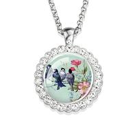 BNCXMO Accessorie Hummingbird Necklace For Women And Men, Hummingbird Necklace Cardinal Bird Art Picture Glass Rhinestone Pendant Chain Cute Bird Jewelry, Cute Animal Jewelry Holiday