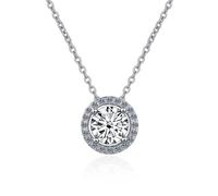 BNCXMO Accessories 1 to 2ct Moissanite Necklaces for Women, D Color Round Cut Yellow/Blue/Pink Diamond Necklaces, Pendant Necklaces