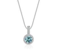 BNCXMO Accessories 1CT D Color Moissanite Necklaces for Women, Yellow/Blue/Pink Diamond Pendant Necklaces, Necklaces for Wife Mom