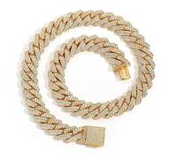 BNCXMO Accessories Extra Shiny Miami Cuban Link Chain for Men, Extra Shiny Big Iced Out Cuban Chain, Width 15MM Hip Hop Chain Link Necklace for Men, 16-24 Inch Box Included