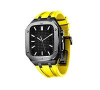 BNCXMO Beautiful Gift For Band 45mm 44mm Men Women Military Metal Case Silicone Strap Full Coverage Protective Case For IWatch Series 7/SE/6/5/4