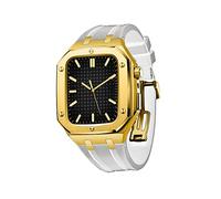 BNCXMO Beautiful Gift For Band 45mm 44mm Men Women Military Metal Case Silicone Strap Full Coverage Protective Case For IWatch Series 7/SE/6/5/4