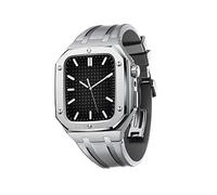BNCXMO Beautiful Gift For Band 45mm 44mm Men Women Military Metal Case Silicone Strap Full Coverage Protective Case For IWatch Series 7/SE/6/5/4