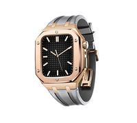 BNCXMO Beautiful Gift For Band 45mm 44mm Men Women Military Metal Case Silicone Strap Full Coverage Protective Case For IWatch Series 7/SE/6/5/4
