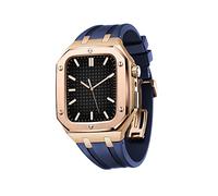 BNCXMO Beautiful Gift For Band 45mm 44mm Men Women Military Metal Case Silicone Strap Full Coverage Protective Case For IWatch Series 7/SE/6/5/4