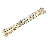 BNCXMO Black gold silver watchband 21mm 26mm Men women Stainless Steel Watch Band Bracelet For AP ROYAL OAK strap folding buckle
