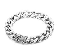 BNCXMO Boy Bracelet, Simple Elegant Stainless Steel Chain Bracelet for Men