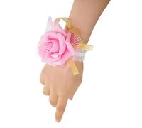 BNCXMO Bridesmaid Wrist Corsage Party Rose Bracelet Silk Flowers Ribbon Bride Wedding Ornament Decoration Bridesmaid Dress for Wedding Dance Party Decor