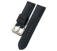 BNCXMO Carbon Fiber Calfskin Watchband 24mm 26mm Fit for Panerai LUMINOR Submersible PAM01119 01663 Luminous Nylon Watch Strap