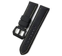 BNCXMO Carbon Fiber Calfskin Watchband 24mm 26mm Fit for Panerai LUMINOR Submersible PAM01119 01663 Luminous Nylon Watch Strap