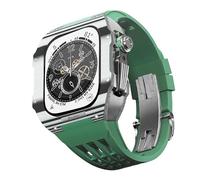 BNCXMO Carbon Fiber Case Strap for Band 44/45mm Series, Rubber Strap Modification Kit Compatible with Iwatch 8 7 6 5 4 SE Series Upgrade Modification