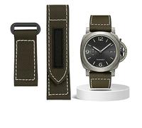 BNCXMO Carbon Fiber Check Nylon Canvas Strap for Panerai Lumino PAM01118 01661 Waterproof Watchband Bracelet 24mm Black Blue (Color : Black-Black, Size : 24mm)