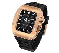 BNCXMO Carbon Fiber Modification Kit For Series 7 45mm Metal Bezel+Rubber Strap for iWatch Series 6 SE 5 4 44mm Mod Cover