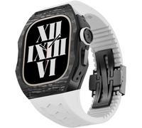 BNCXMO Carbon Fiber Watch Case Rubber Band,For 44mm 45mm,Watch Case Sport Breathable Strap Mod Kit,For Iwatch Series 8/7/6/5/4/SE Replacement Accessories